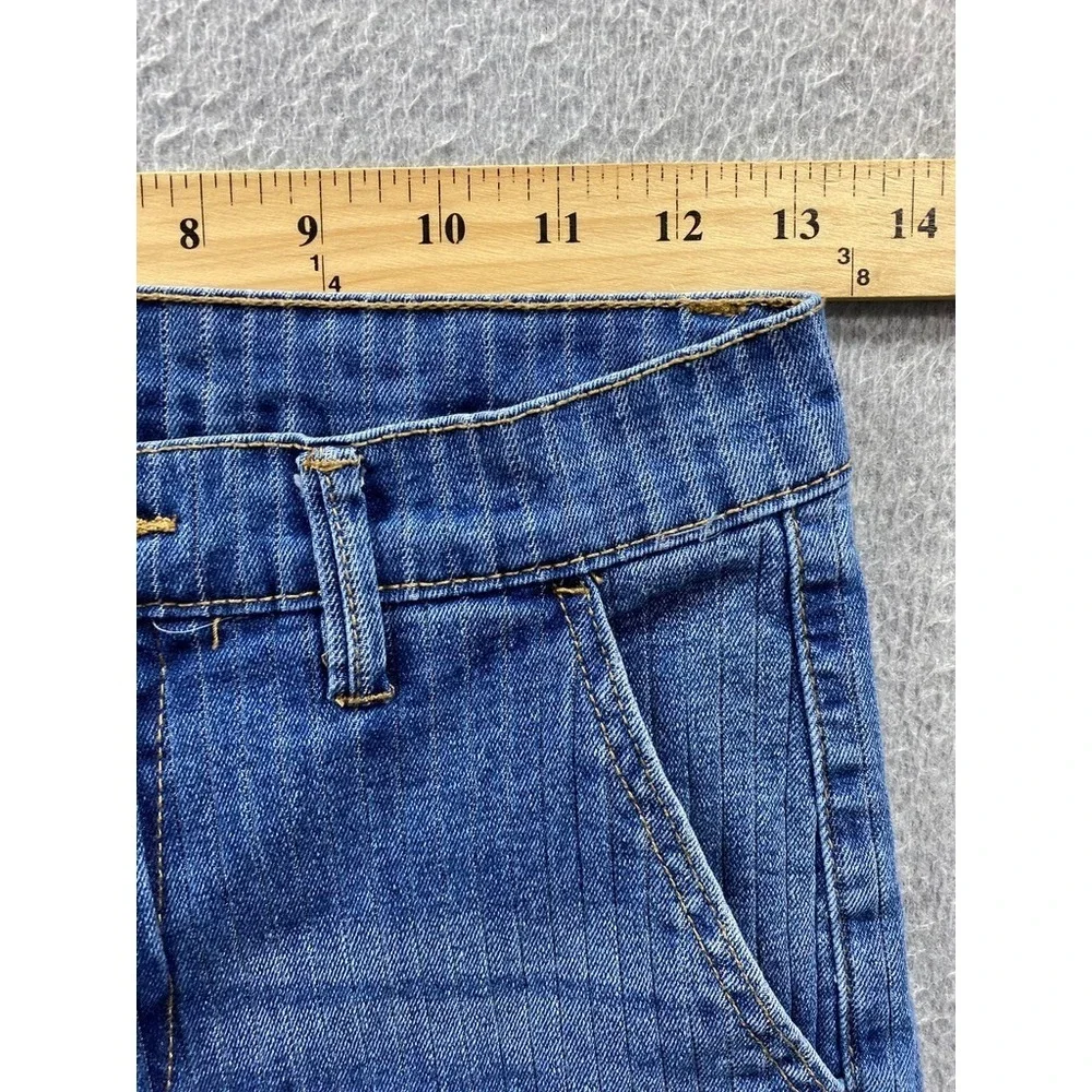 Curve Appeal Women's Size 6/28 Blue Denim High-Rise Wide Leg Stretch Jeans